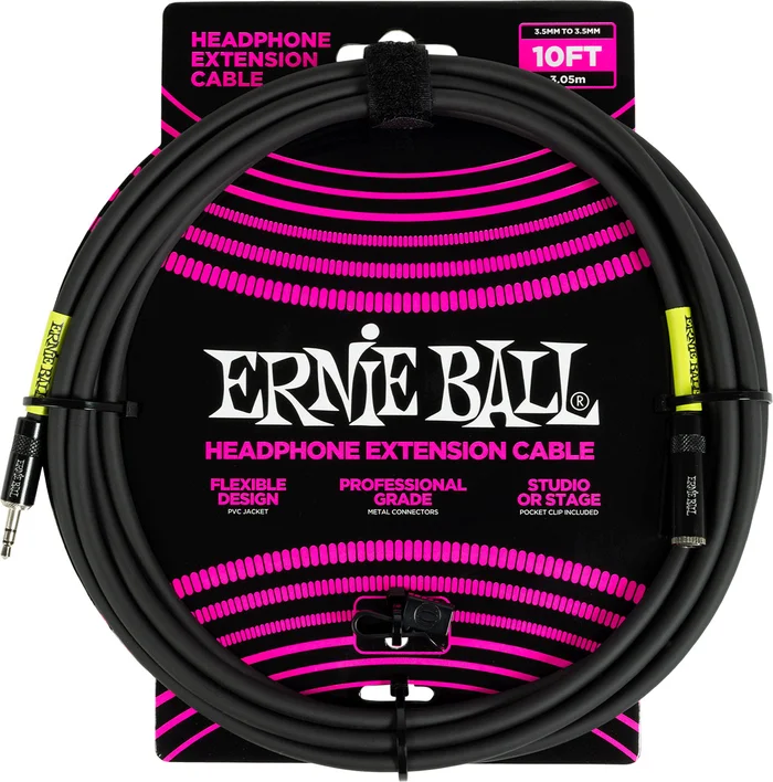 Ernie Ball Effects Effects Rallonge Stéréo MINI-jack Vers MINI-jack 3M Noire