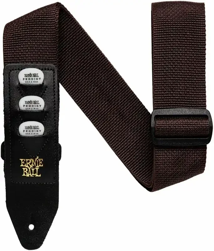 Ernie Ball Polypro Pickholder Sangle pour guitare Brown