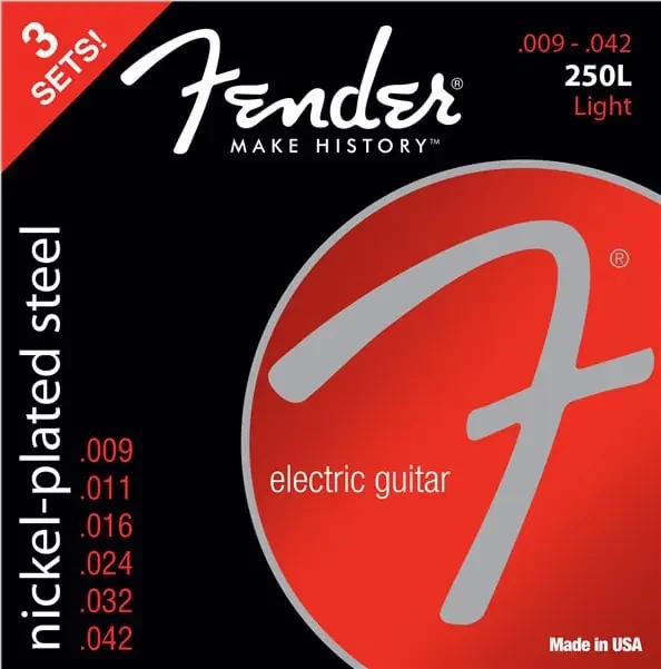 Fender 250L 9-42 3 pack Cordes pour guitares électriques