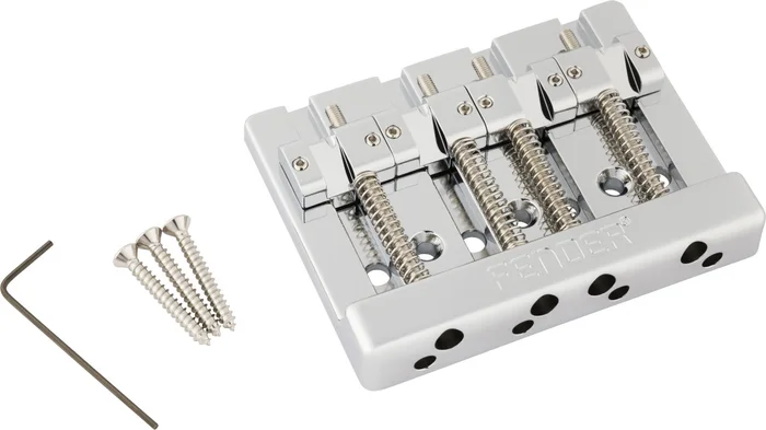 FENDER Fender HiMass String-Through 4-String Bass Bridge Assembly With Brass Saddles Chrome