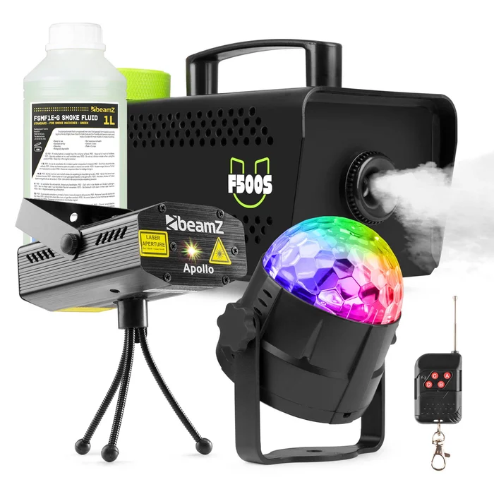 Fuzzix F500S – Pack Machine à Fumée 500 Watts, Laser Multipoints et 1L de Liquide