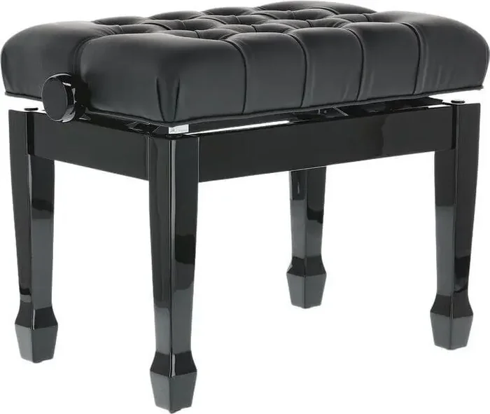 GEWA Piano Bench Deluxe XL Tabouret de piano en bois Black High Polish