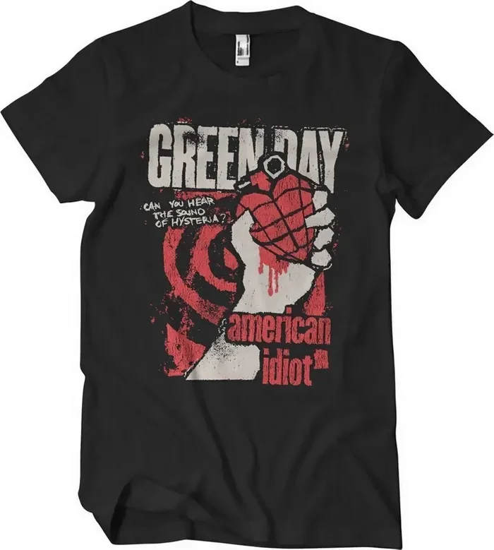 Green Day T-shirt American Idiot Spiral Arm Unisex Black 2XL