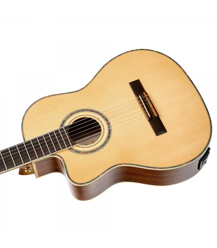 GUITARE CLASSIQUE ELECTRO GAUCHER ORTEGA RCE141 EPICEA NATUREL LH – Image 4