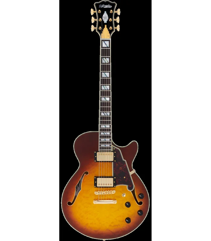 Guitare Electrique D&rsquo;ANGELICO EXCEL SS XT Iced Tea Burst Quilt