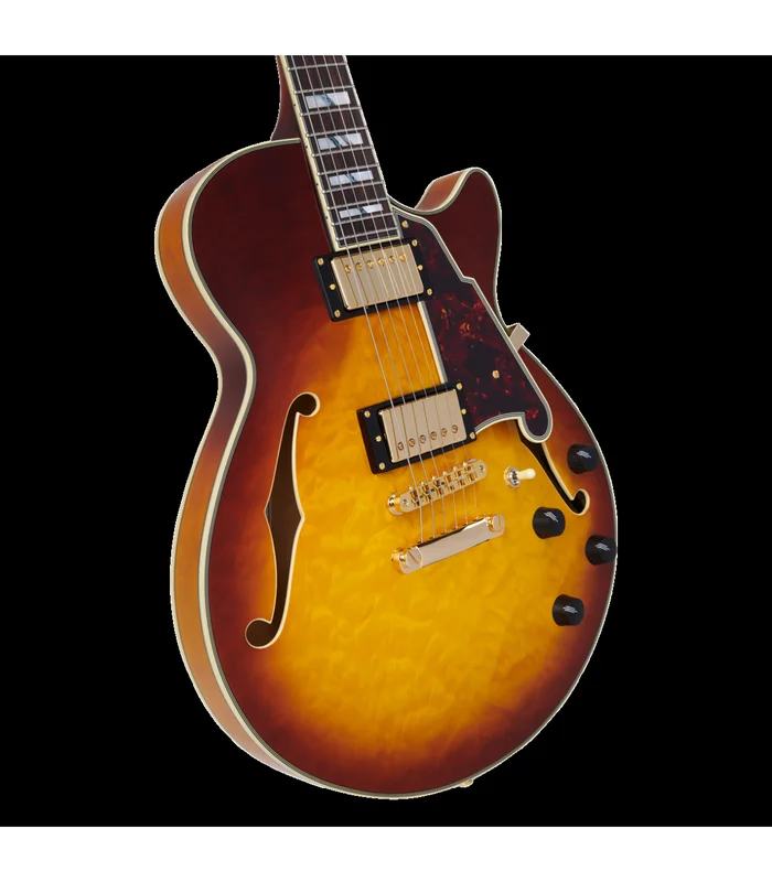 Guitare Electrique D’ANGELICO EXCEL SS XT Iced Tea Burst Quilt – Image 3