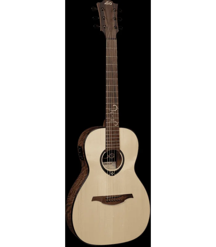 Guitare Folk Electro LAG T318-MH-PE Michel Haumont Signature Parlor (avec étui)