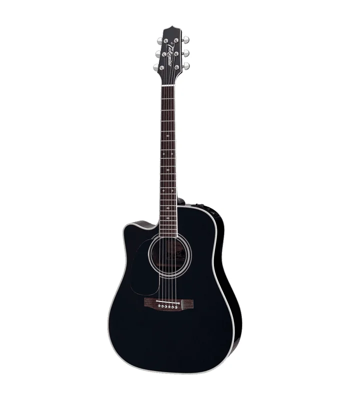 Guitare Folk Electro Takamine EF341SC-LH Noire Dreadnought Cutaway gaucher