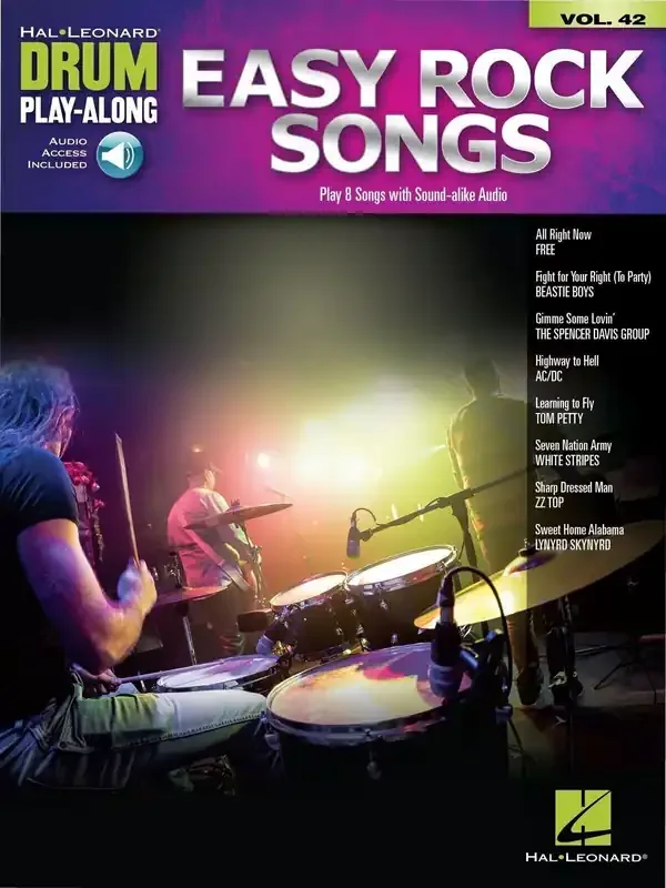 Hal Leonard Drum Play-Along Volume 42 Easy Rock Songs Notes