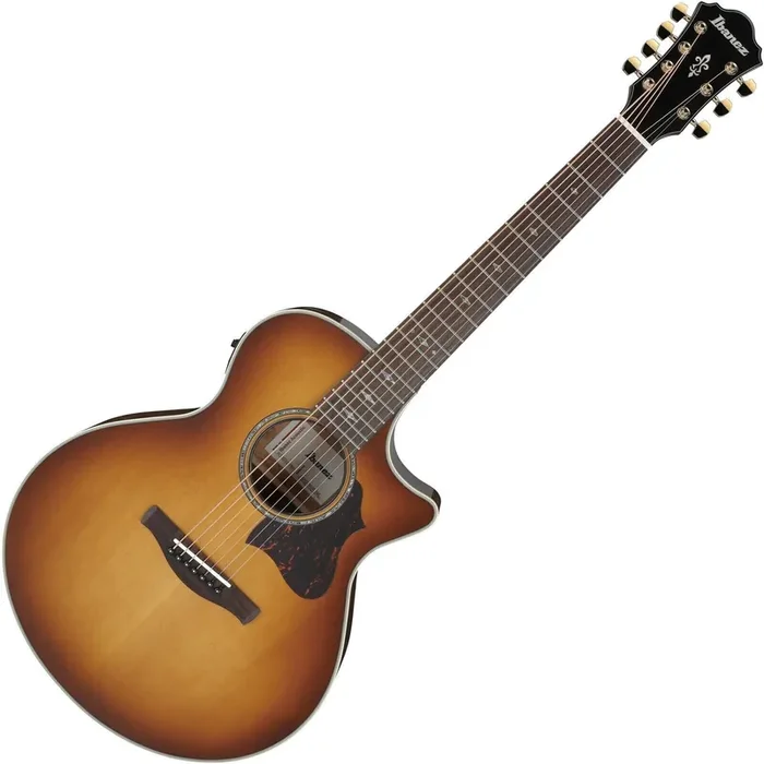 Ibanez AE3007FMH-TBH Tobacco Edge Burst Guitare Jumbo acoustique-électrique