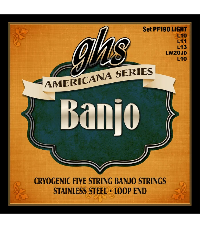 Jeu de Cordes pour Banjo GHS PF190 – Americana – Light 10-11-13-20-10