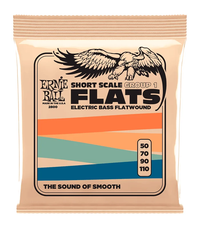 Jeu de Cordes pour Basse Electrique Ernie Ball 2800 Flats Short Scale 50-110