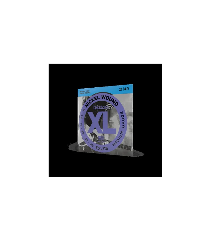 Jeu de Cordes pour Guitare Electrique D&rsquo;Addario EXL115 Nickel Wound, Medium/Blues-Jazz Rock, 11-49