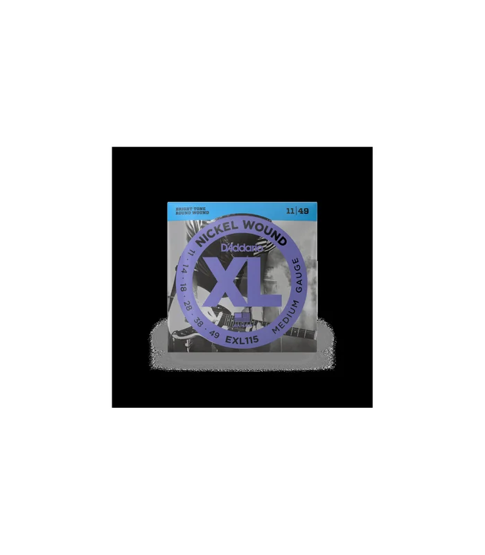 Jeu de Cordes pour Guitare Electrique D’Addario EXL115 Nickel Wound, Medium/Blues-Jazz Rock, 11-49 – Image 2