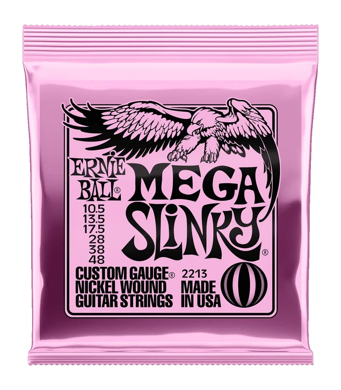 Jeu de Cordes pour Guitare Electrique Ernie Ball 2213 Mega slinky 10,5-13,5-17,5-28-38-48