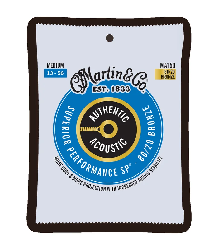 Jeu de Cordes pour Guitare Folk MARTIN & CO MA150 Bronze – Authentic, Medium, 80/20
