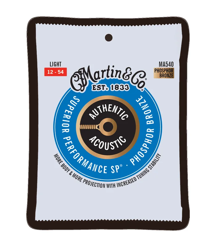 Jeu de Cordes pour Guitare Folk MARTIN & CO MA540 Phosphore Bronze – Authentic, Light, 92/8