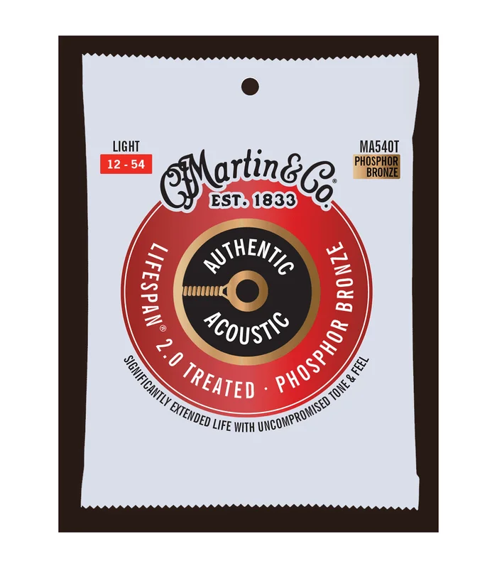 Jeu de Cordes pour Guitare Folk MARTIN & CO MA540T Phosphore Bronze – Authentic Treated, Light, 92/8