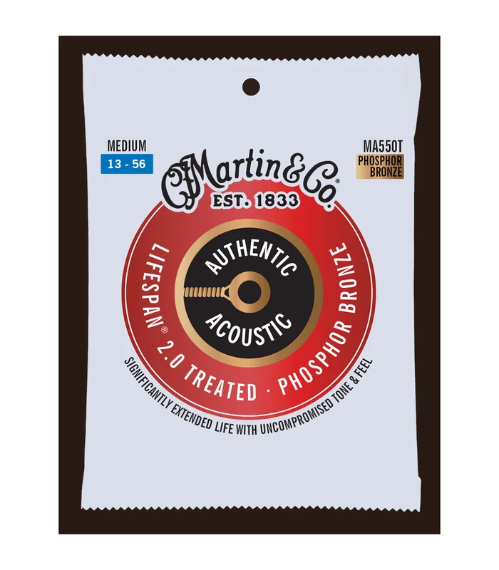 Jeu de Cordes pour Guitare Folk MARTIN & CO MA550T Phosphore Bronze – Authentic Treated, Medium, 92/8