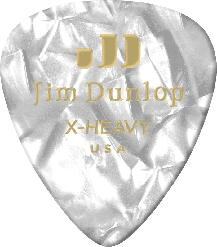 Jim Dunlop Celluloid, par 12, Perloid White, Extra Heavy