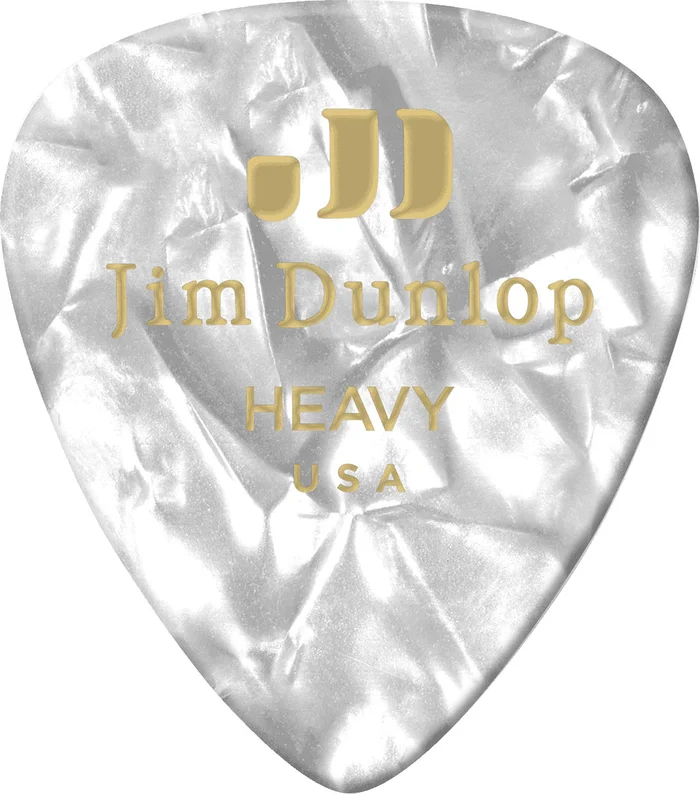 Jim Dunlop Celluloid White Perloid Heavy 12 Pack