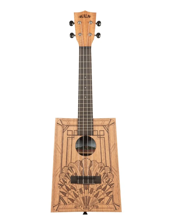 Kala KA-CB-DECO-C Cigar Box Art Deco ukulele concert + housse