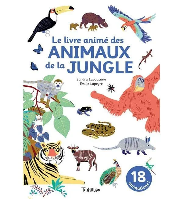 Le livre animé des animaux de la jungle
