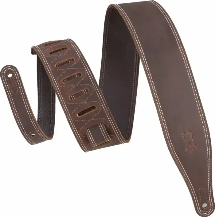 Levy‘s Like Butter 2.5 Courroie de guitare Double Stitched Dark Brown