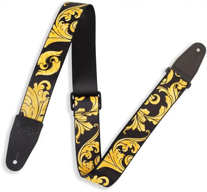 Levy‘s Nita Strauss Artist Signature Sangle pour guitare Black & Gold Baroque