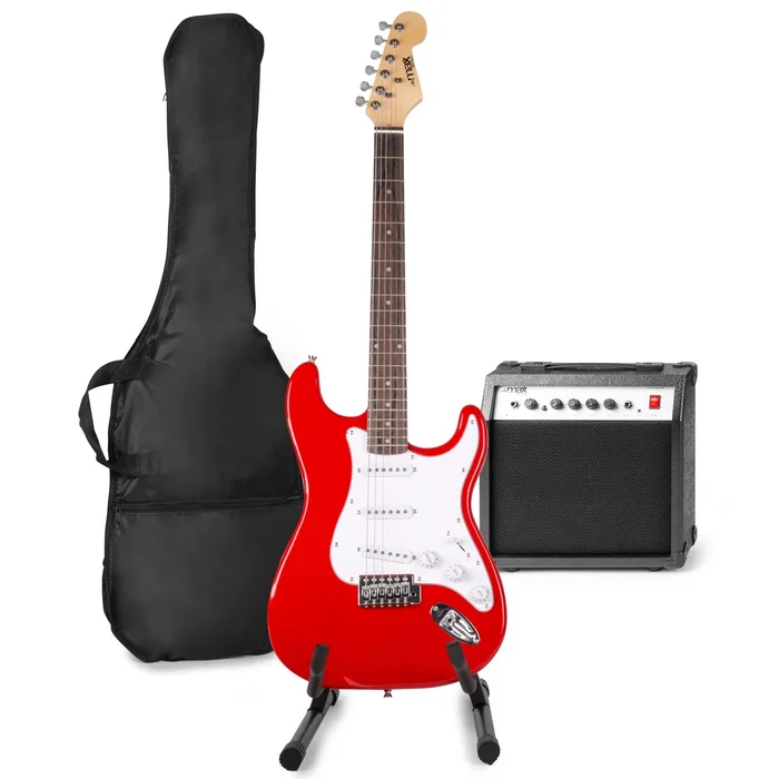 Max GigKit – Guitare Électrique Pack Débutant Ampli 40 Watts et Stand – Rouge