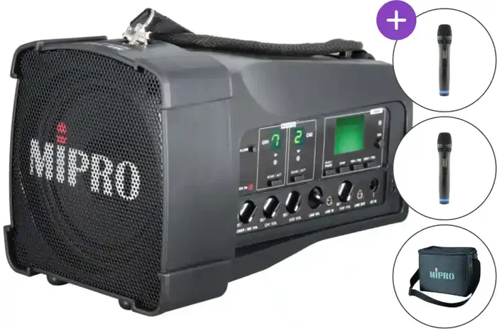 MiPro MA-100DB Vocal Dual Set Système de sonorisation alimenté par batterie