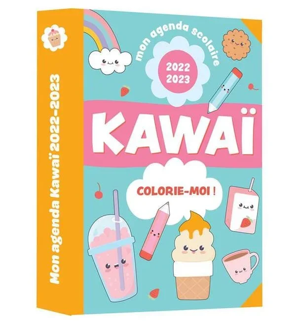 Mon agenda scolaire Kawaï colorie-moi