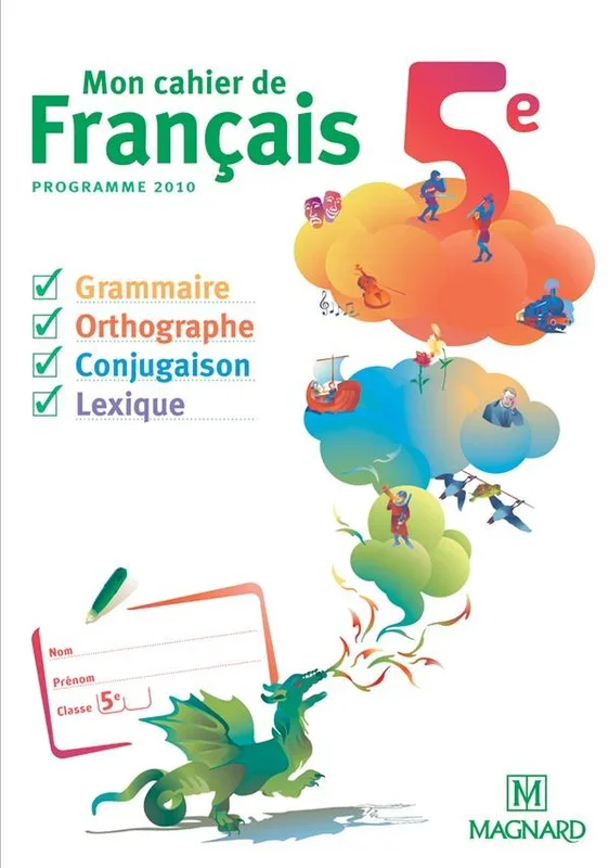 Mon cahier de francais 5e