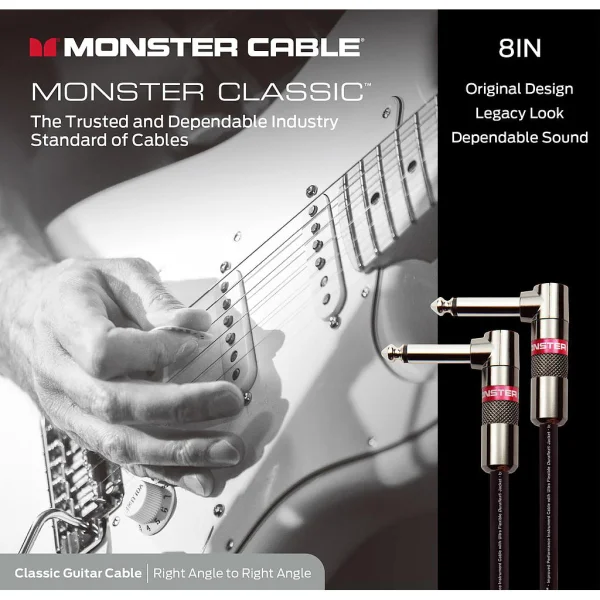 Monster Cable PROLINK MONSTER CASSIC INSTRUMENT CABLE JACK MALE COUDE – JACK MALE COUDE PATCH (0.2m)