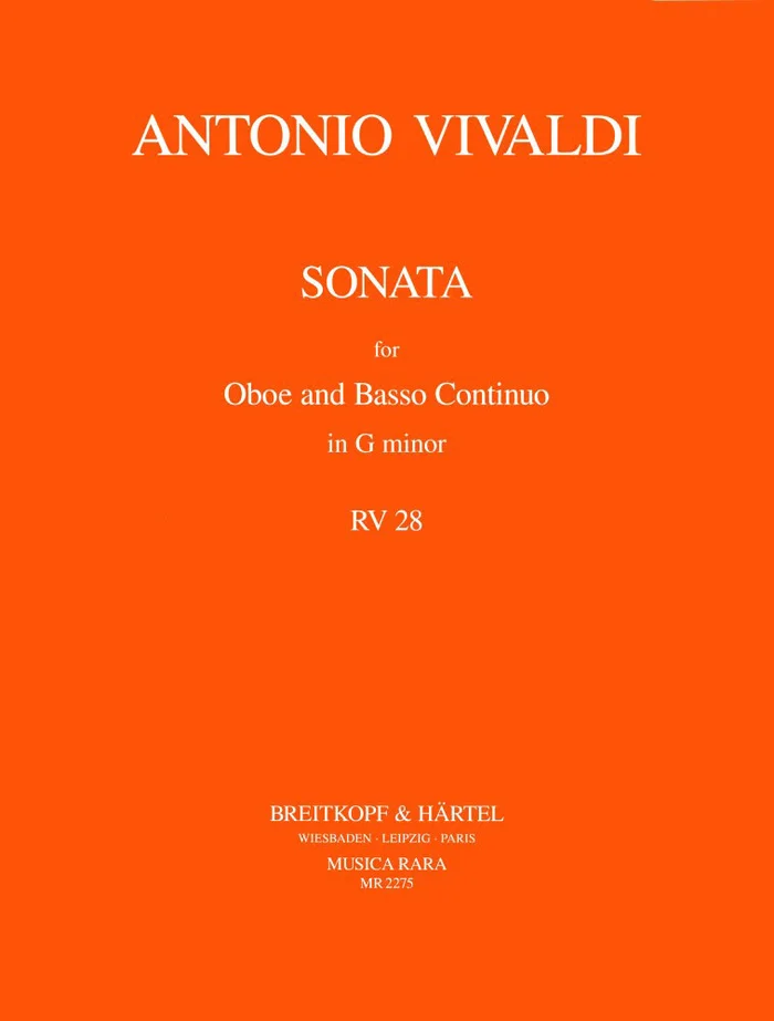 Musica Rara VIVALDI ANTONIO – SONATE G-MOLL RV 28 – OBOE, BASSO CONTINUO.