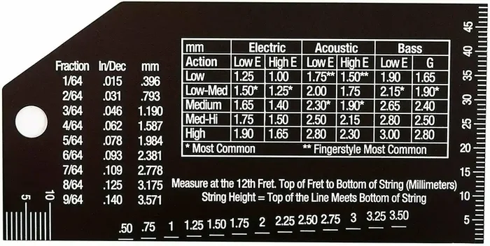 MusicNomad MN602 Precision String Action Gauge Outil de maintenance de guitare