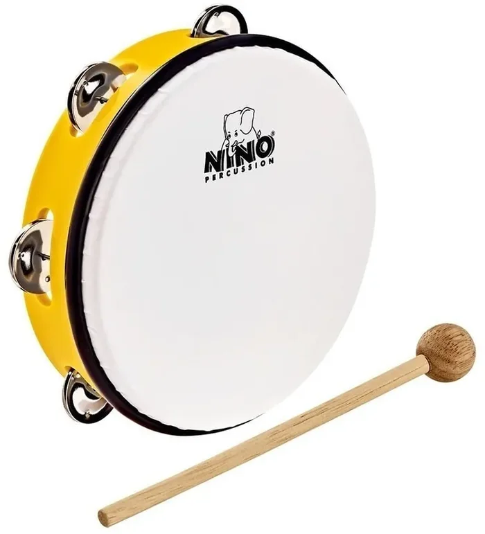 Nino NINO51Y Yellow Tambourin avec peau