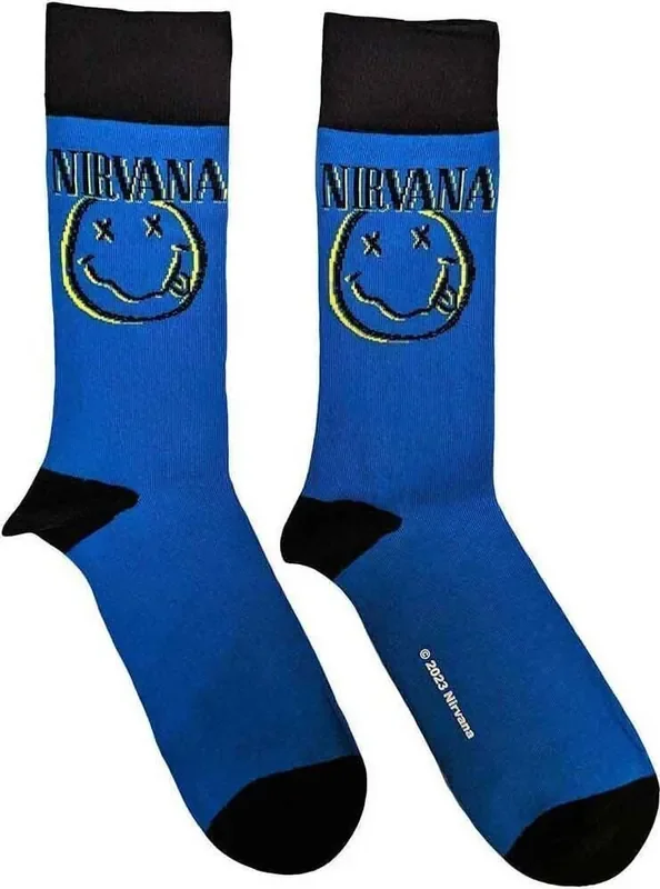 Nirvana Chaussettes Inverse Happy Face Blue 40-45