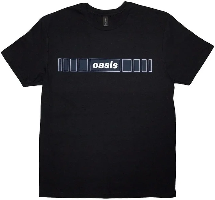 Oasis T-shirt Horizontal Bars Logo Unisex Black 2XL