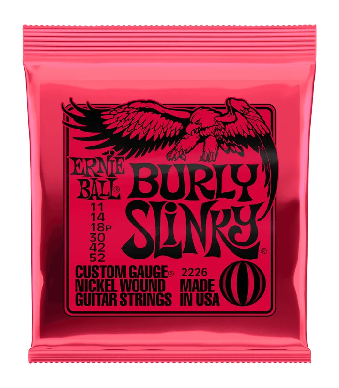 Pack de 3 jeux de Cordes pour Guitare Electrique Ernie Ball 3226 Burly slinky 11-14-18p-30-42-52