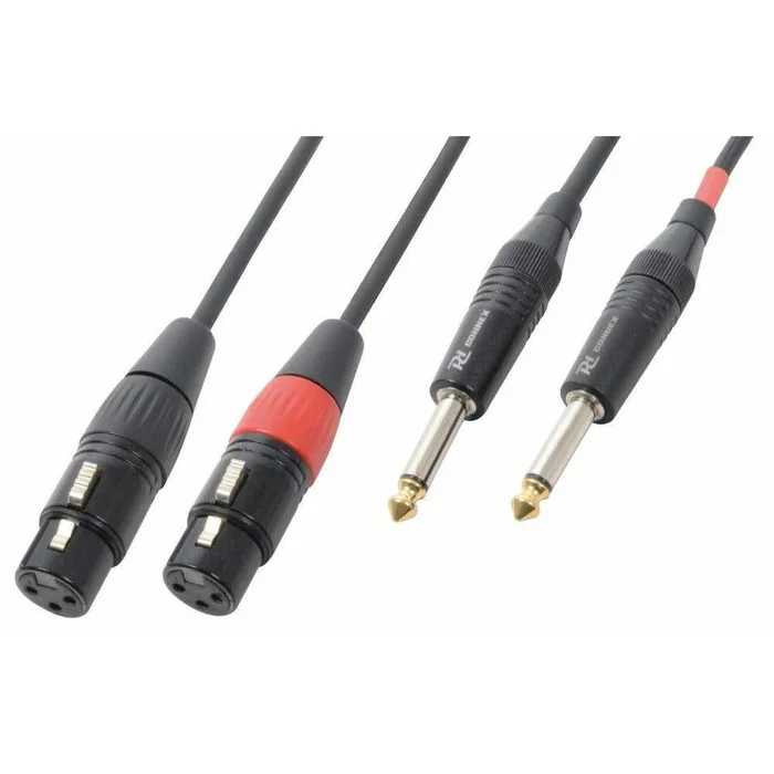 PD Connex Câble Audio Cordon 2x XLR Femelle – 2x Jack 6,35 Mâle Mono – 1,5m