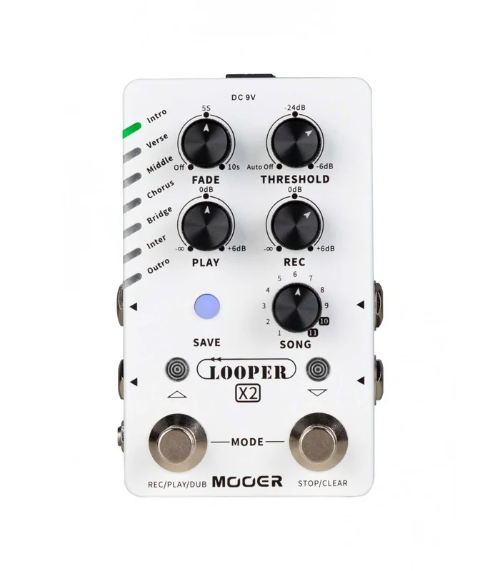 Pédale d’Effet MOOER LOOPER X2 BLANC