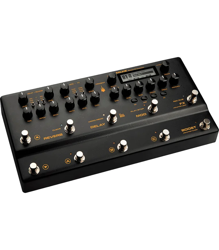 Pédalier Multi-Effets NUX – TRIDENT – 10 switchs, 10 blocs effets, MIDI, looper