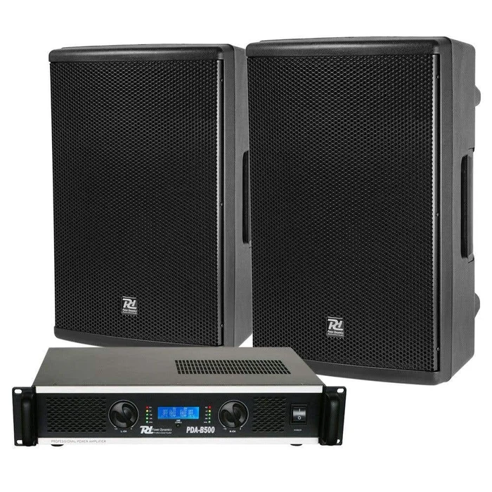 Power Dynamics Kit Sono DJ -Système de Sonorisation avec 2 Haut-Parleurs PD412P 12″ – 2400W