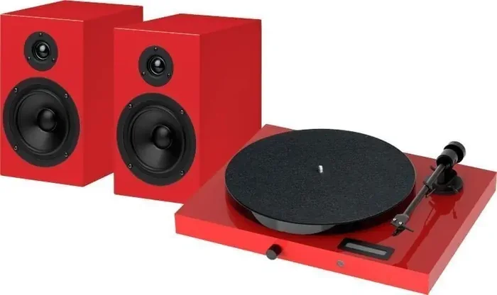 Pro-Ject Juke Box E1 + Speaker Box 5E OM5e High Gloss Red Kit Turntable