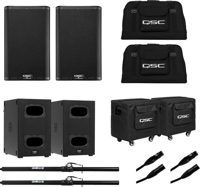 QSC Pro Audio Bundle K8.2, Ks112 + Accessoires