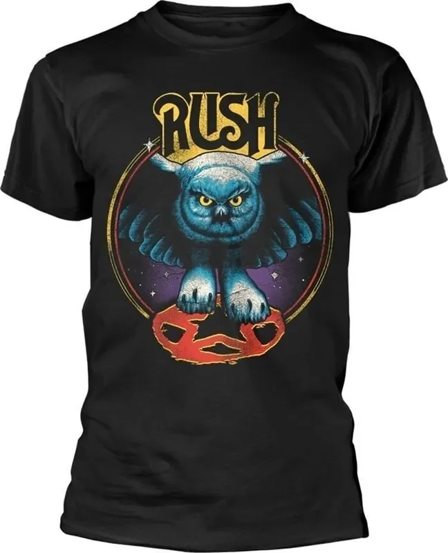 Rush T-shirt Owl Star Unisex Black S