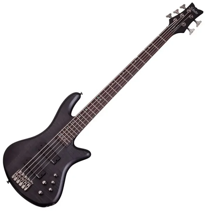 Schecter Stiletto Studio-5 See Thru Black Satin Basse 5 cordes