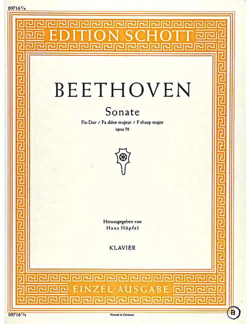 Schott Beethoven – Sonata F-sharp Major Op. 78 – Piano