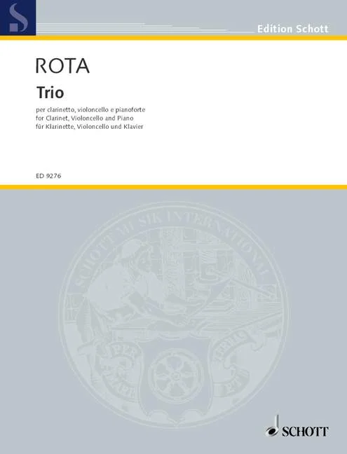 Schott ROTA NINO – TRIO – CLARINET, CELLO AND PIANO